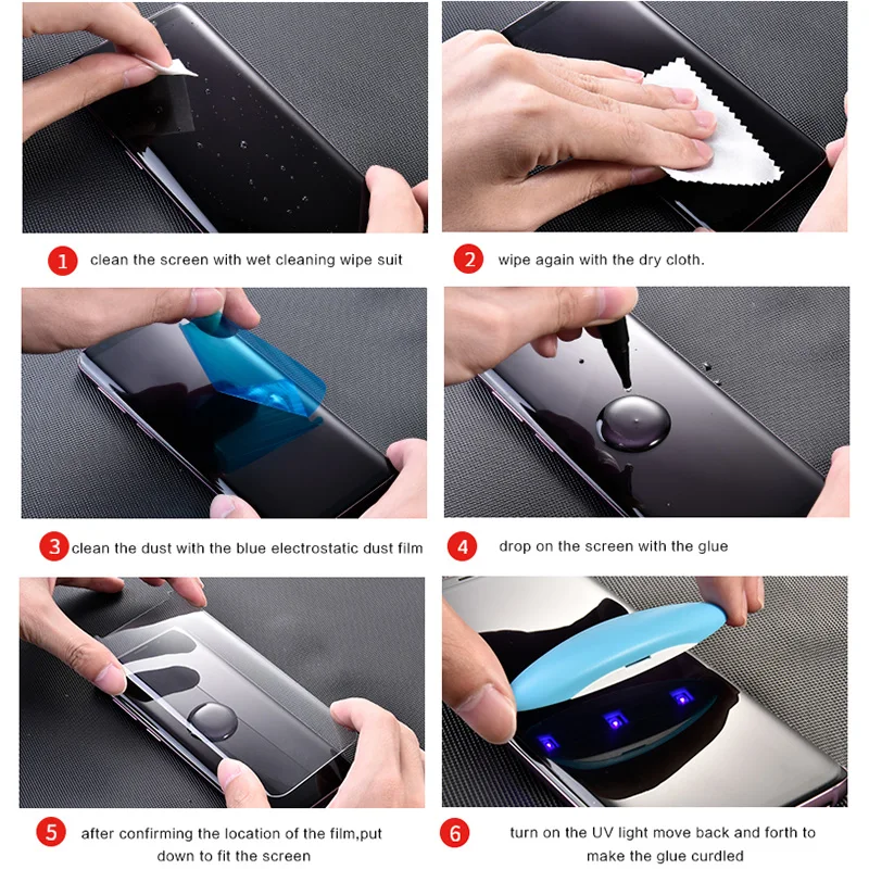Высокотехнологичный УФ клей 2 шт протектор экрана для samsung Galaxy S9 + Plus Note9