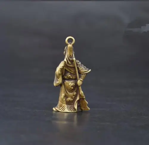 Китайская коллекция архаизмов медный Бог богатства guan gong Маленькая подвеска