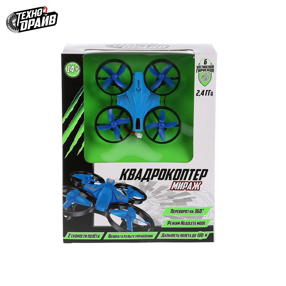 Радиоуправляемый квадрокоптер ТЕХНОДРАЙВ Мираж со светом USB з/у доставка от 2 х