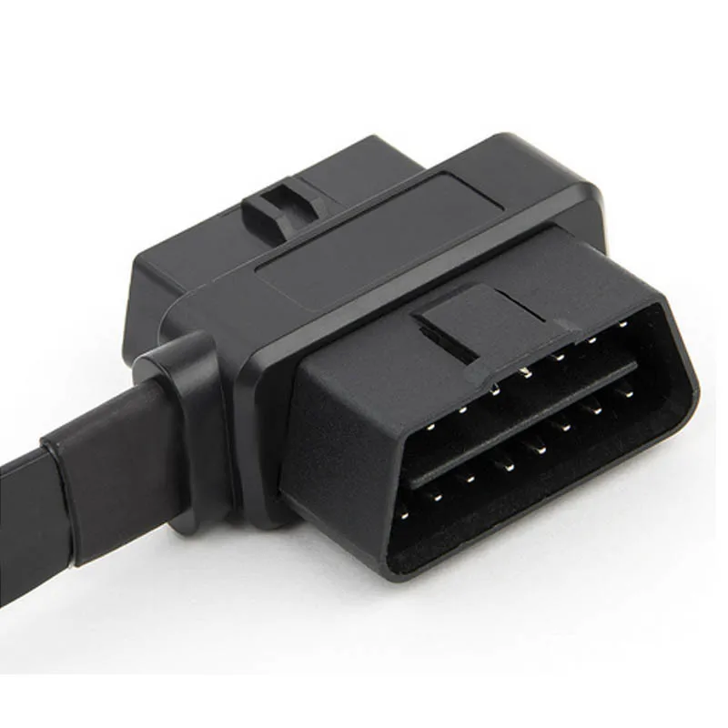 Фото Мужской + женский плоских проволочных поясов для OBD2 удлинитель адаптер OBD2 16-контактный диагностический 16 контактный полный преобразования ... №5