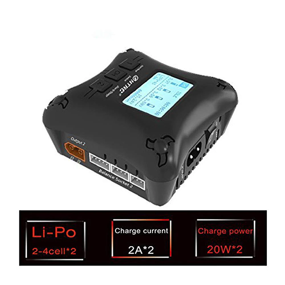 Горячие предложения Eu Plug Htrc Lipo Battery Charger Duo Mini Rc Dual Port 20Wx2 2A X2 H4Ac для 2 4S Charging|Зарядные