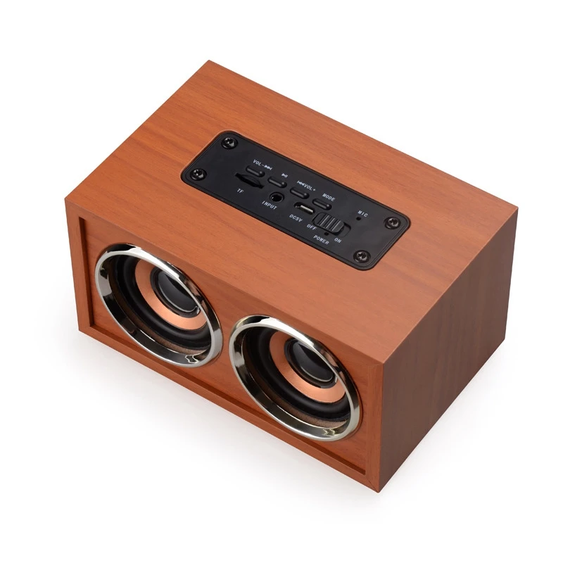 Беспроводной Bluetooth динамик супер бас 3D объемный стерео Деревянный двойной