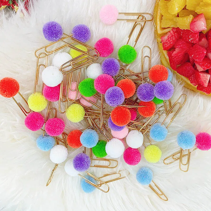 8 шт. милые клипсы Kawaii Hairball скрепки карамельного цвета металлические для детей