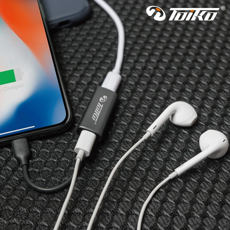 TOIKO 2 в 1 Наушники зарядка USB адаптер для iPhone XS MAX XR X 8 7 6 Plus зарядное устройство