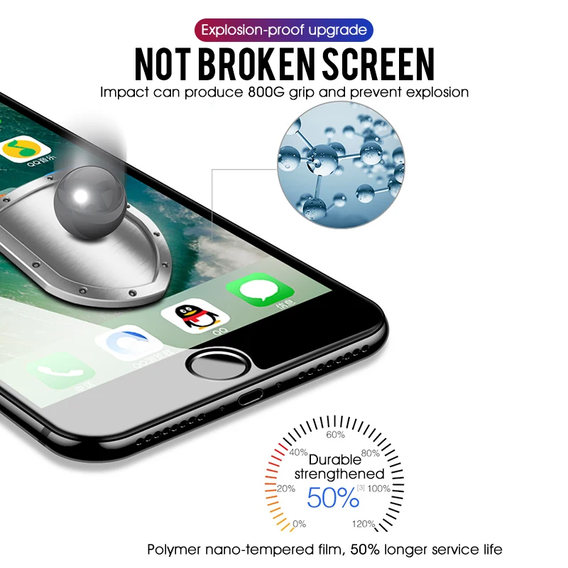 15D изогнутое полное покрытие Защитное стекло для iPhone 7 6 6s 8 plus X XS закаленное |