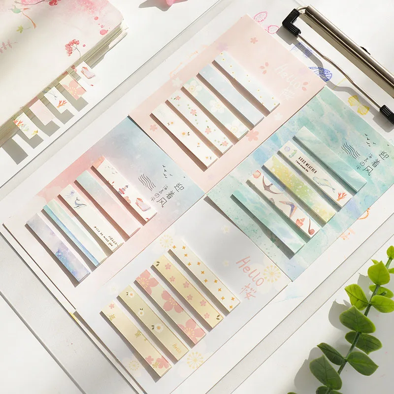 100 листов милый цветок блокноты для заметок градиентные наклейки планировщика