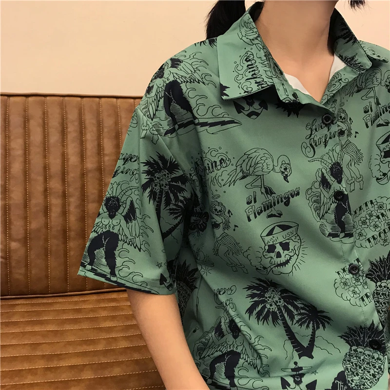Lychee/уличная одежда для девочек с принтом Дьявол Фламинго блузка короткими
