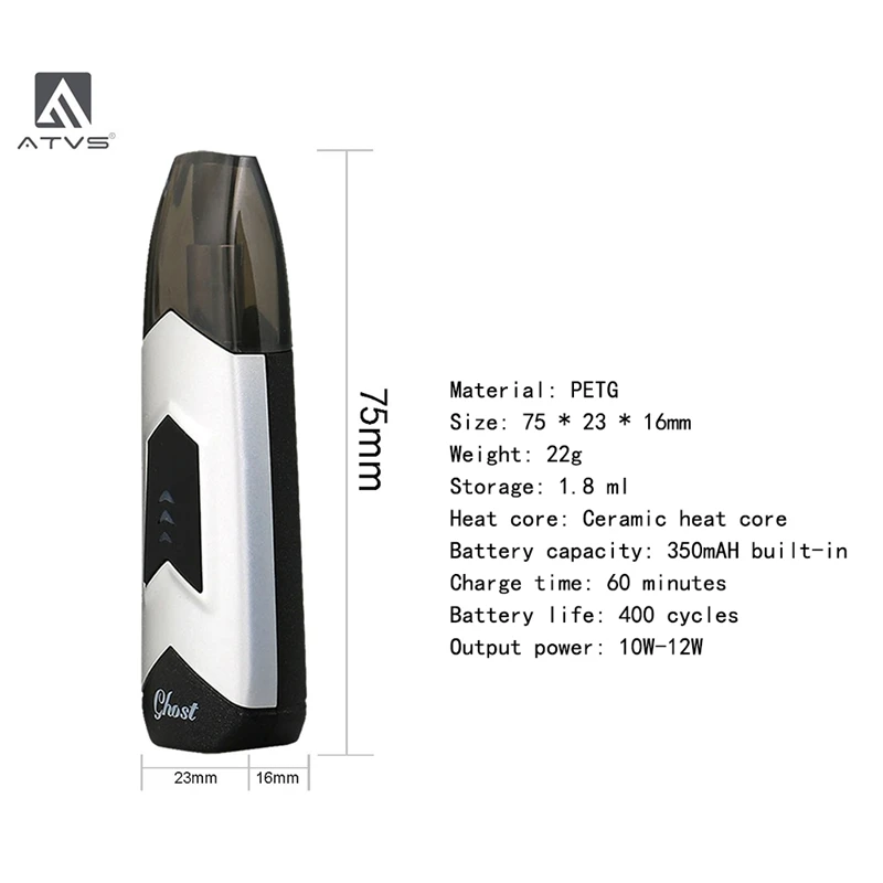 Квадроциклы Ghost Pod Vape Kit встроенный аккумулятор 350 мАч система с емкостью 1 5 мл Vs