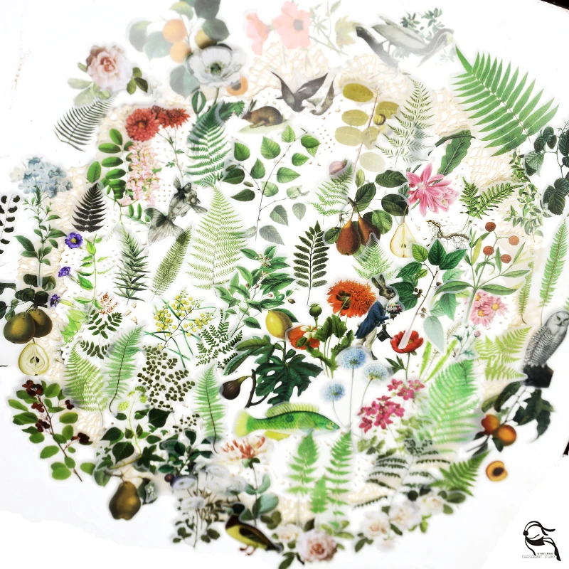 

MyPretties Ferns Leaves Stationery Stickers 65PCs Vintage Plants DIY Diary Planner Scrapbooking Stickers