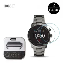 2Pack 2.5D Clear Tempered Glass Screen Protector For Mens Fossil Q Explorist HR Gen 4 5 Smartwatch Screen Guard Protective Film