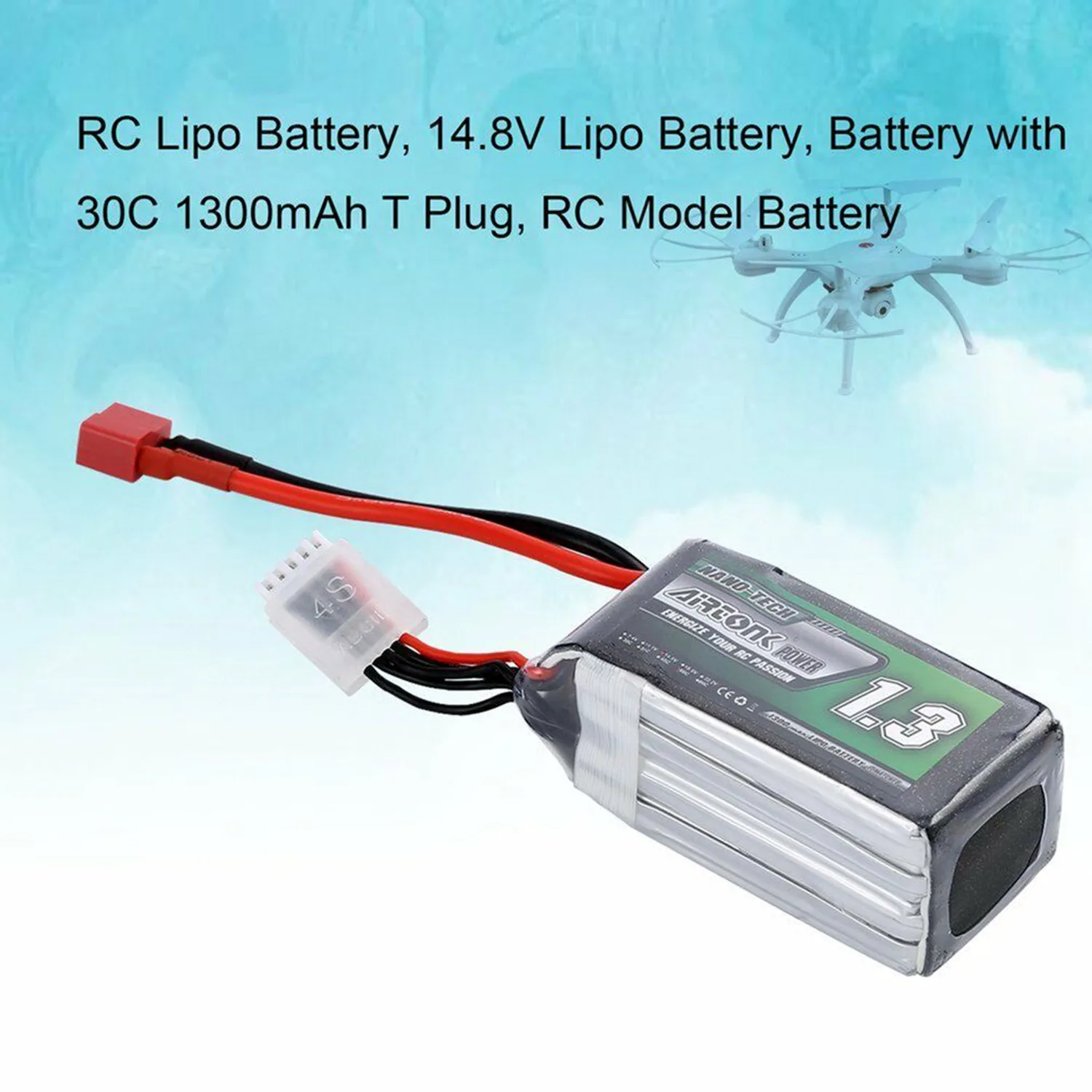 Airtonk 14 8 V 1300Mah 30C 4S 1P Lipo батарея T вилка для Радиоуправляемый Дрон автомобиль |