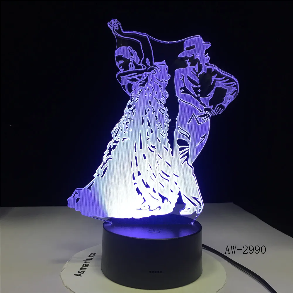 Настольная лампа фламинго для танцевальной юбки 3D светодиодный светильник