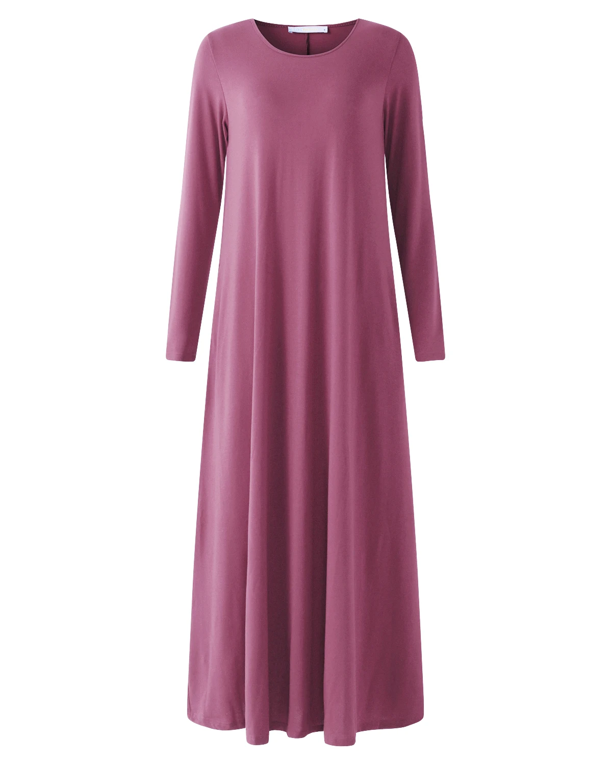 Женское платье с круглым вырезом и длинным рукавом весна 2020 Длинные вечерние