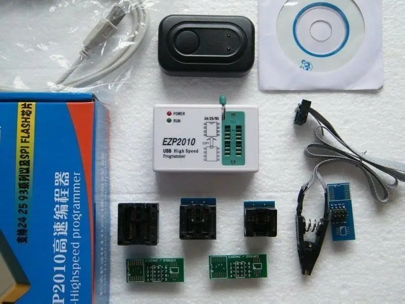 

DYKB EZP2010 USB Programmer EEPROM SPI BIOS Programmer + Socket + SMD chips Support 24/25/93 EEPROM bios 25T80 SPI FLASH Bios