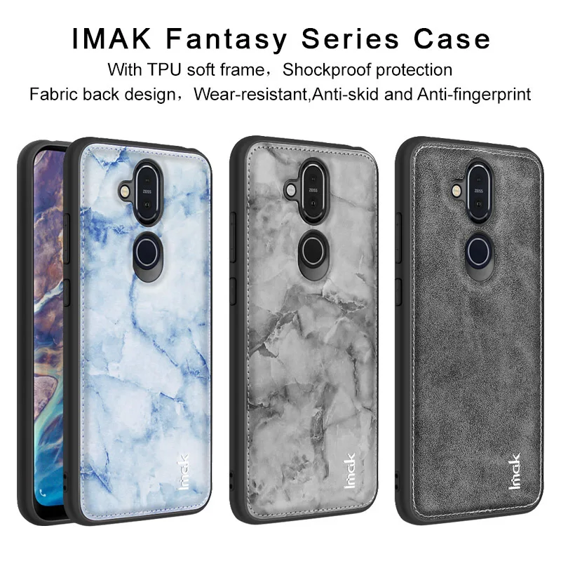 Задняя крышка из ткани IMAK + Жесткий ПК мягкий чехол ТПУ для Nokia X6 6 1 Plus X7 7 задняя с