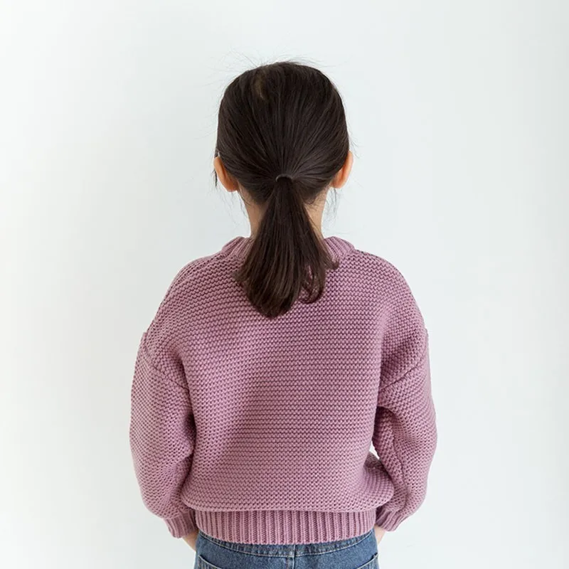 Вязаный свитер для маленьких девочек на весну осень зиму новинка 2019 толстые