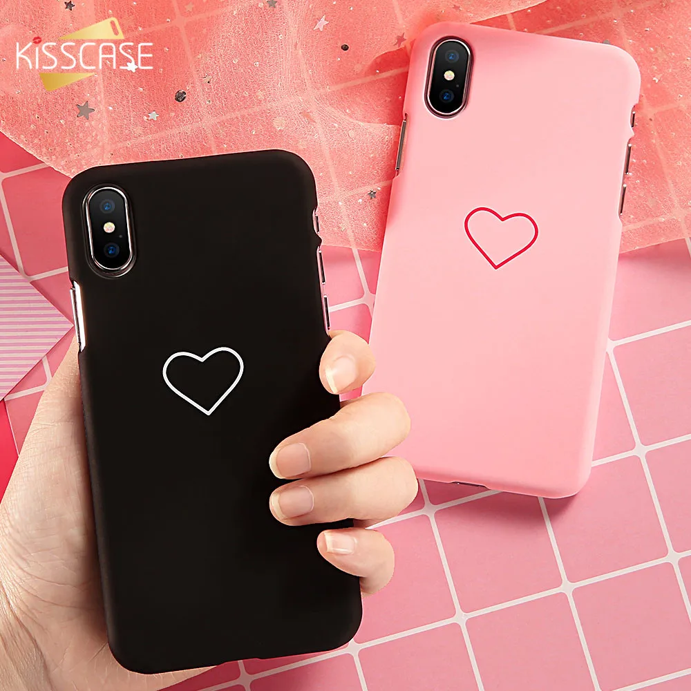 KISSCASE ультра тонкий телефон Чехол Любовник Сердце милый чехол для iPhone X XR XS Max Чехлы