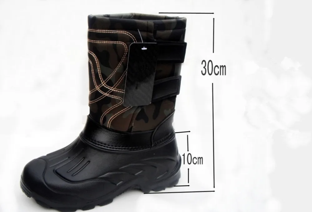 

-30 Degree Winter Men High Tube Snow Boots With Liner Outdoor Camping Fishing Hiking Hunting Waterproof Windproof Non-slip Shoes