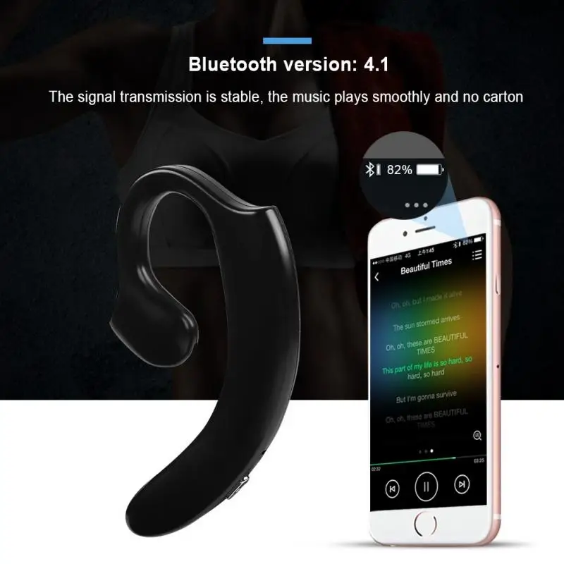 Мини беспроводные наушники для телефона Bluetooth 4 1 с крючком портативные