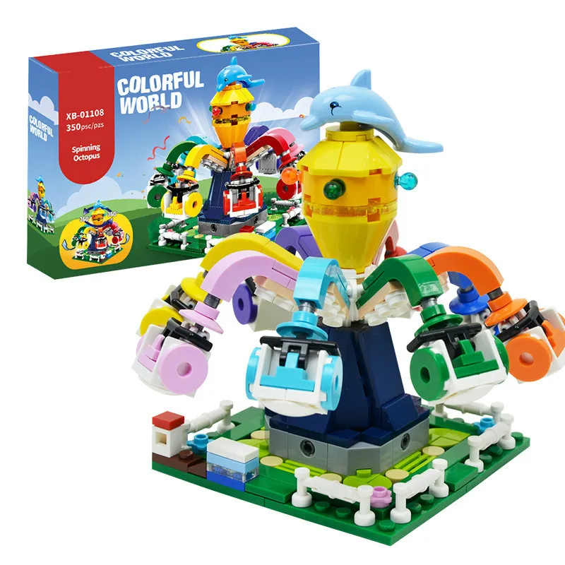 Подлинный красочный мир серии карусель круглый и спиннинг осьминог набор