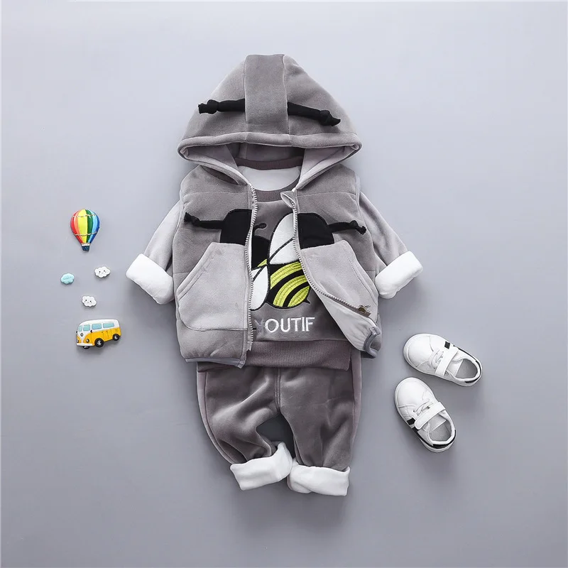 Комплект одежды для маленьких девочек хлопковый осенне-зимний костюм корейский