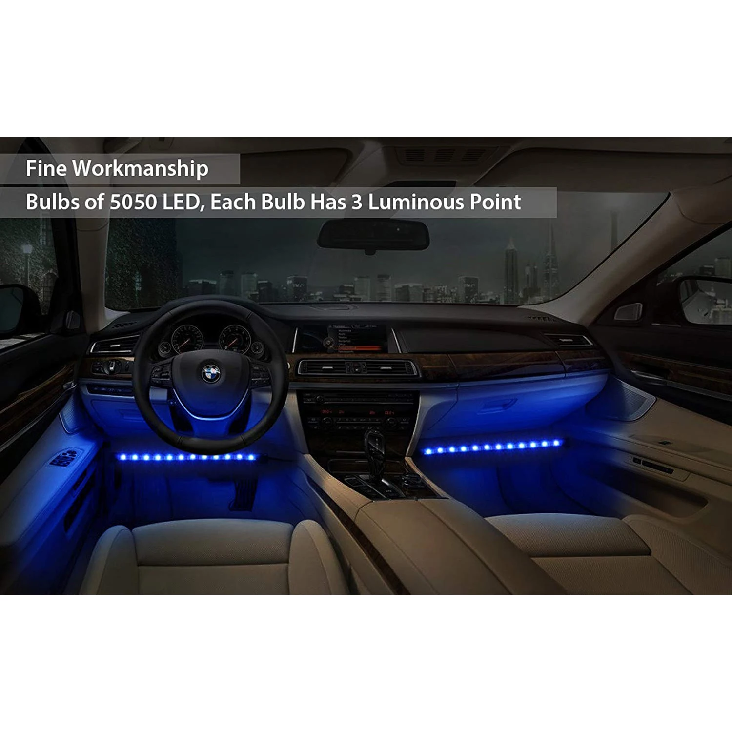 12V светодиодные полосы освещение для салона автомобиля с регулируемой яркостью