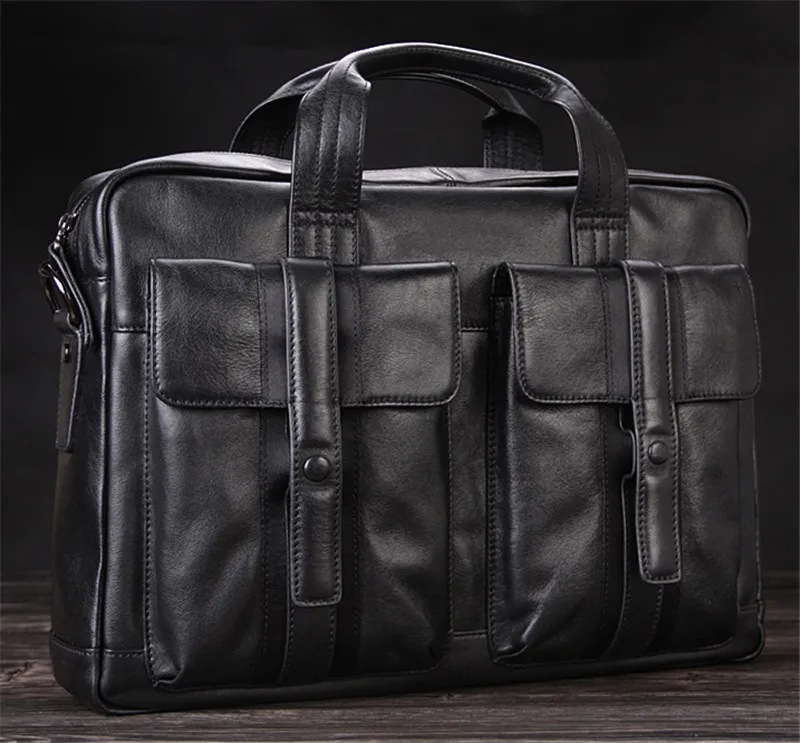 Роскошный мужской портфель из натуральной кожи деловая сумка кожаная для