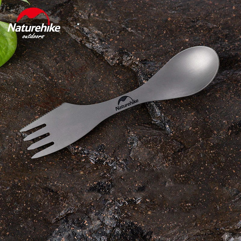 Набор посуды Naturehike из титана ложка нож вилка кемпинг туризм Портативный