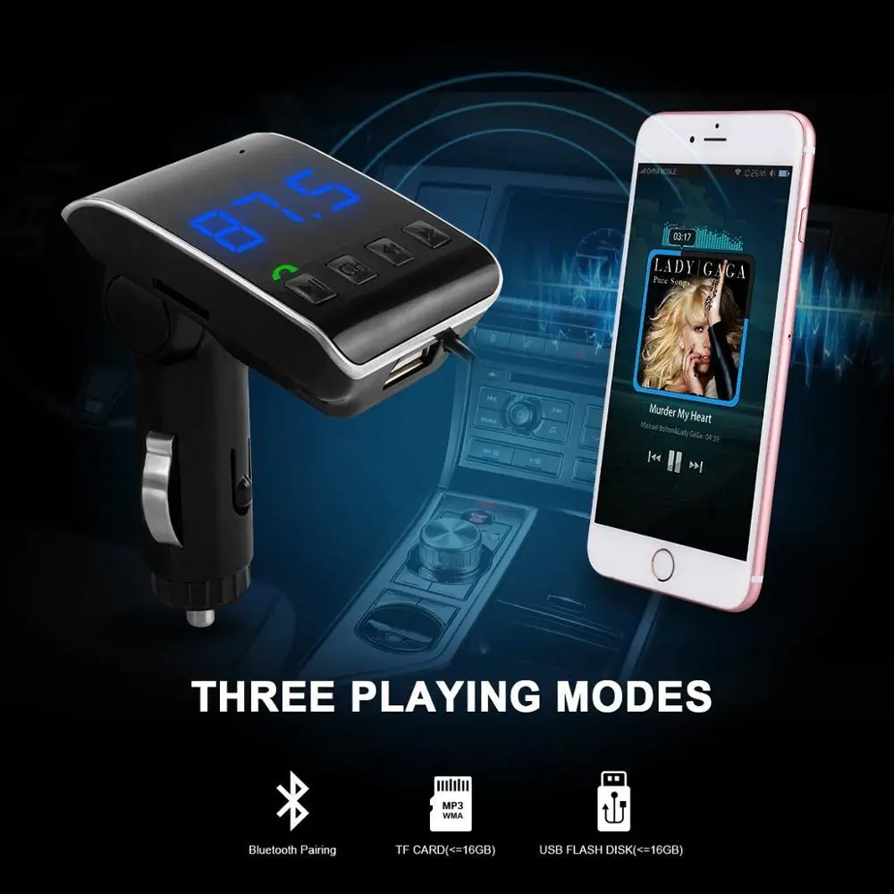 Car mp3 player bluetooth micro digit fm transmitter with usb sd aux input adapter charger for phone | Автомобили и мотоциклы