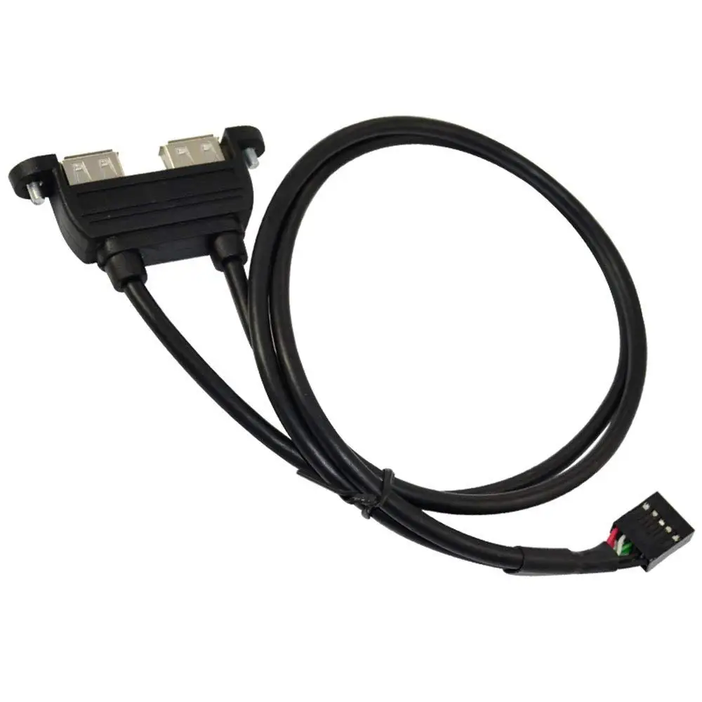 25 см Dual USB 2 0 A Женское крепление на панель 10 P 1 дюймов Заголовок шаг материнская