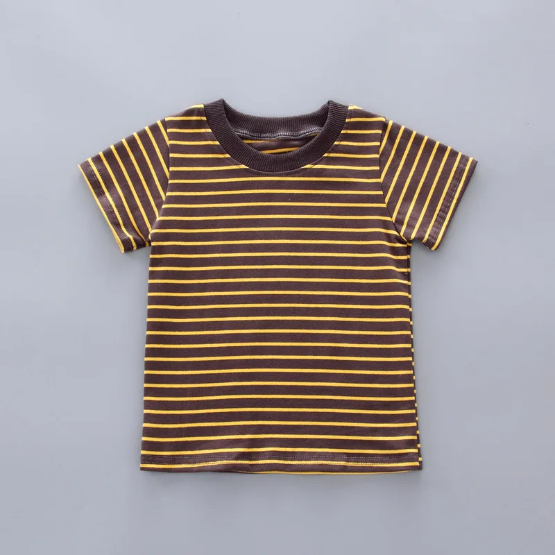 Children Boys Girls Cotton Clothing Fashion Baby Striped T-shirt Overalls 2Pcs/Set Kids Cartoon Clothes Summer Toddler Tracksuit | Детская