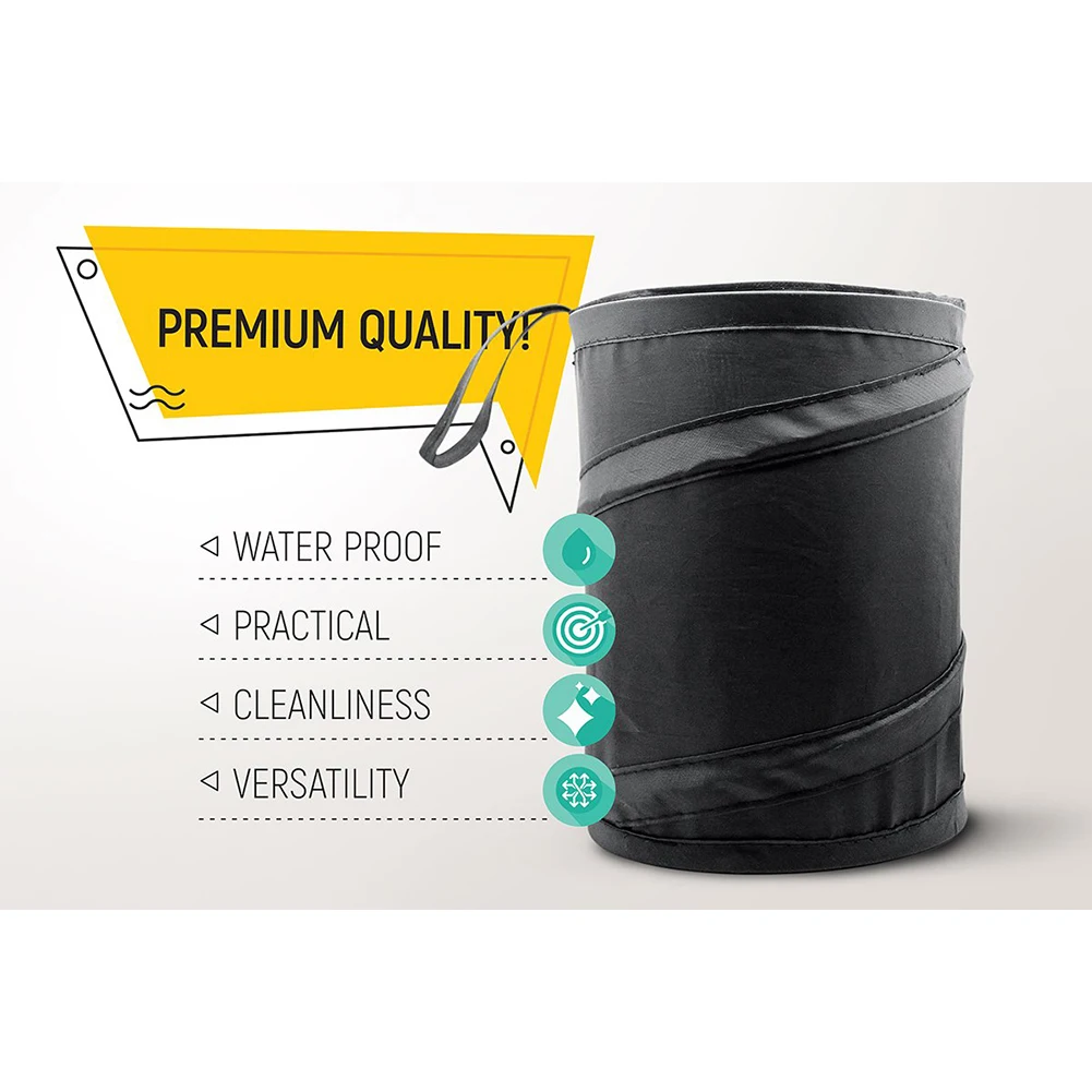 

Polyester Mini Car Garbage Bag Bin Universal For Car Trash Garbage Rubbish Collapsible Foldable Waste Basket