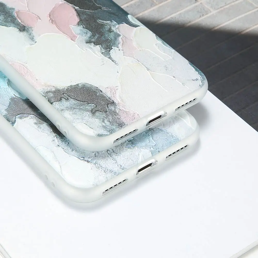 KISSCASE Watercolor Phone Case For iPhone 6 6S 7 8 Plus 5 5S SE X XS MAX XR Embossed Matte Coque |