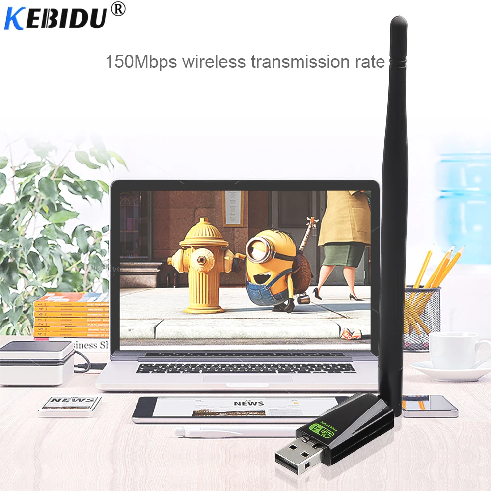 KEBIDU 150 Мбит/с беспроводной USB WiFi сетевой адаптер для карт 2 4 ГГц WLAN Бесплатный драйвер RTL8188GU 802.11b/n/g LAN