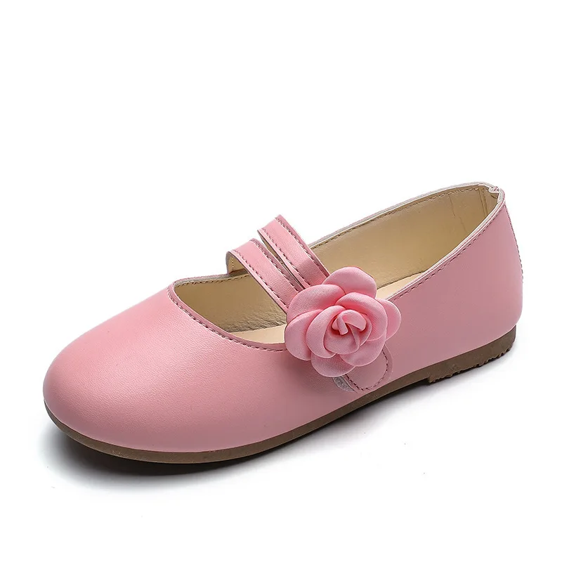 Children's Kids Shoes Girls Party Season Girl Leather Princess Flower Solid Color Children Magic Soft Bottom Single Shoe |