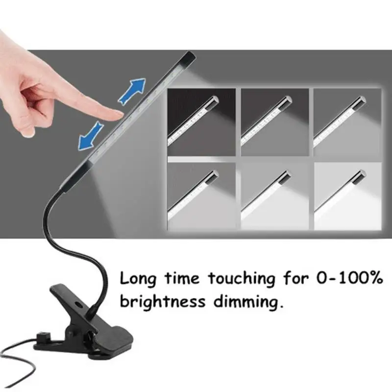1 шт. Регулируемая USB лампа для чтения Lignt LED DC 5V Сенсорная диммируемая 2835 SMD книг