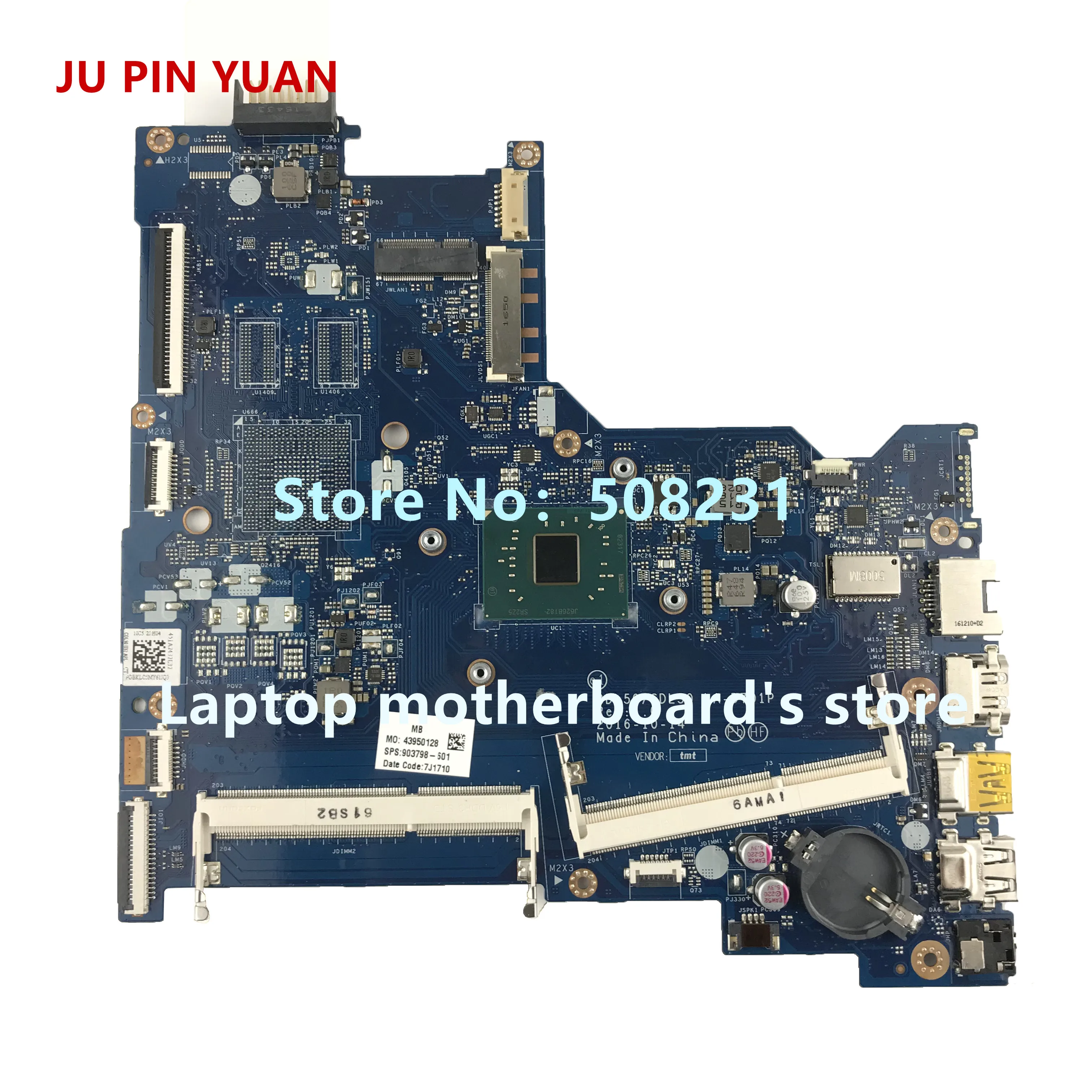 

Материнская плата для ноутбука HP 15-AY 15-ay128nx с PentN4200, полностью протестирована, 903798-601