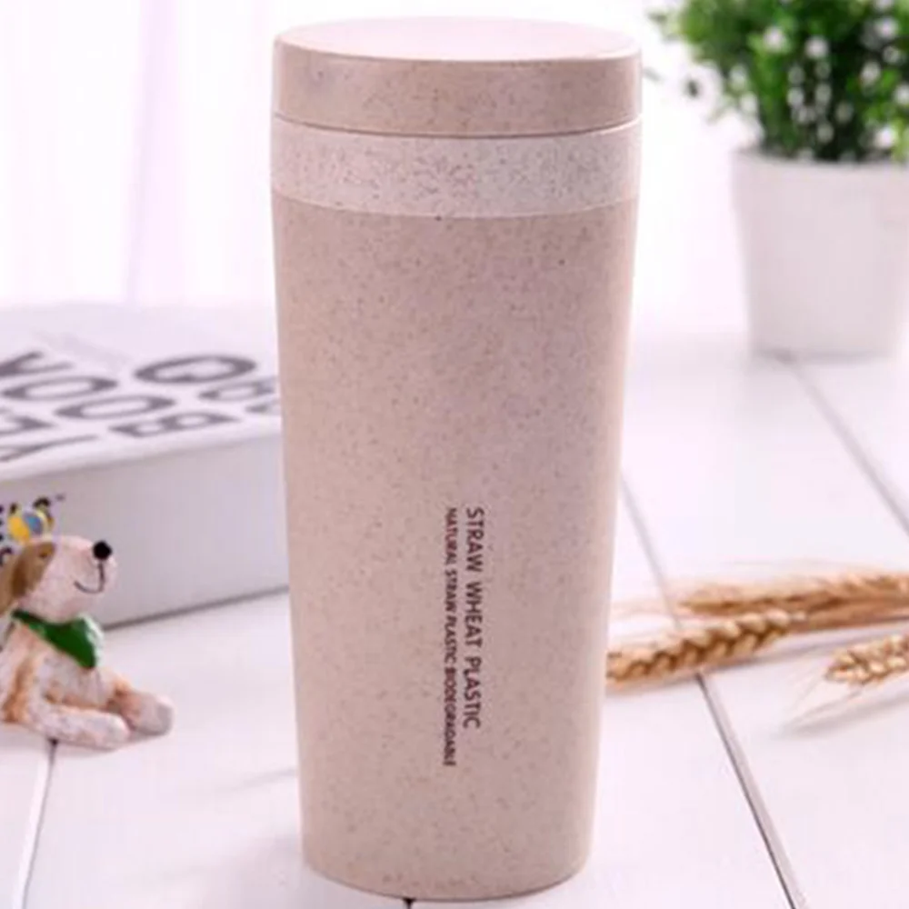 Coffee Cup Green Glass Nordic Blue Wheat Straw Mug Handy Insulated Drinkware Flour Travel Outdoor | Дом и сад