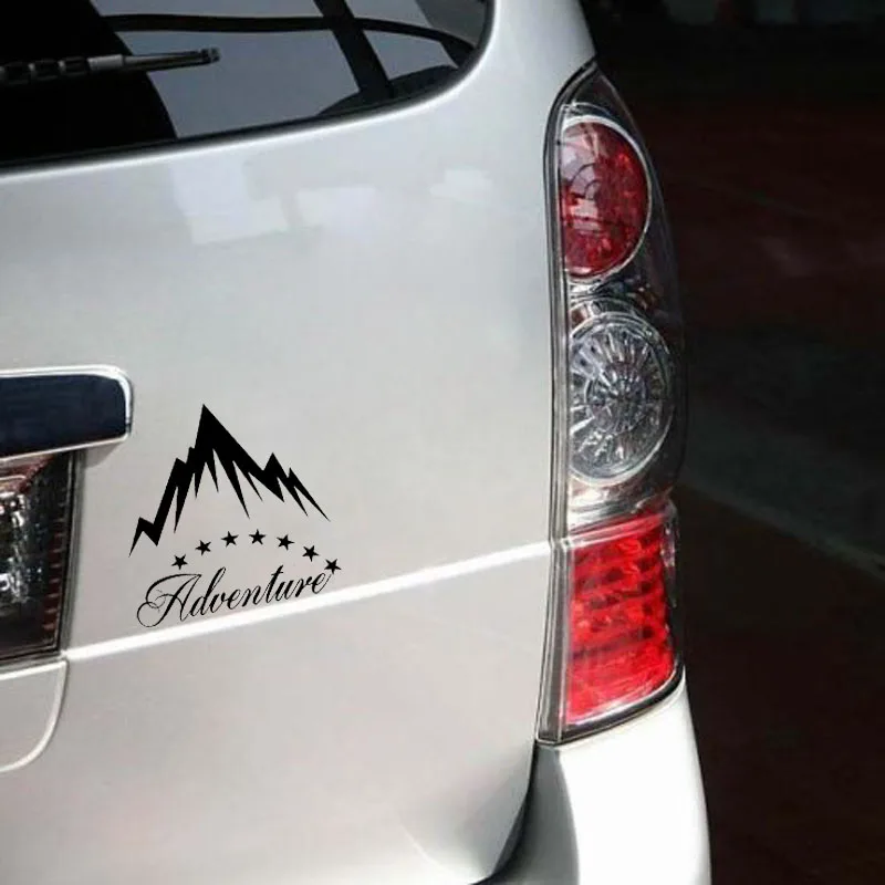 

17.6cm*17.3cm Eight Stars Surround Mountains Adventure Precious Vinyl Car Sticker Window Decal