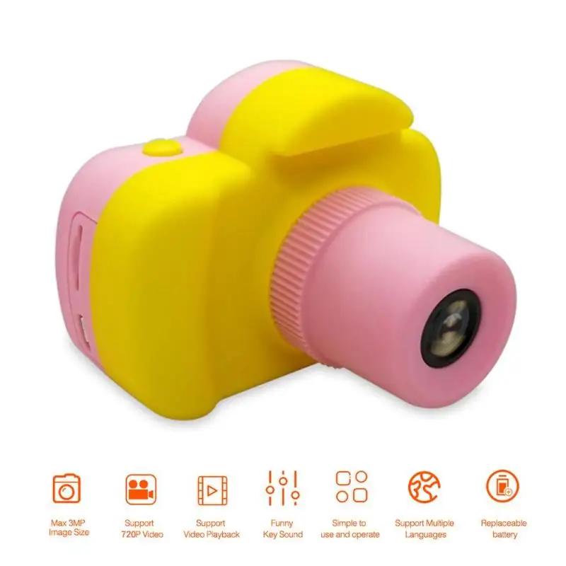1 8 дюймов экран Детский мультфильм цифровая камера 0.3MP Пылезащитная видеокамера