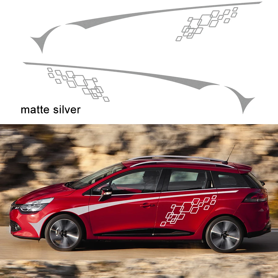 Наклейки cuostom для renault clio 2 шт. автомобильные наклейки с крутыми гоночными боками