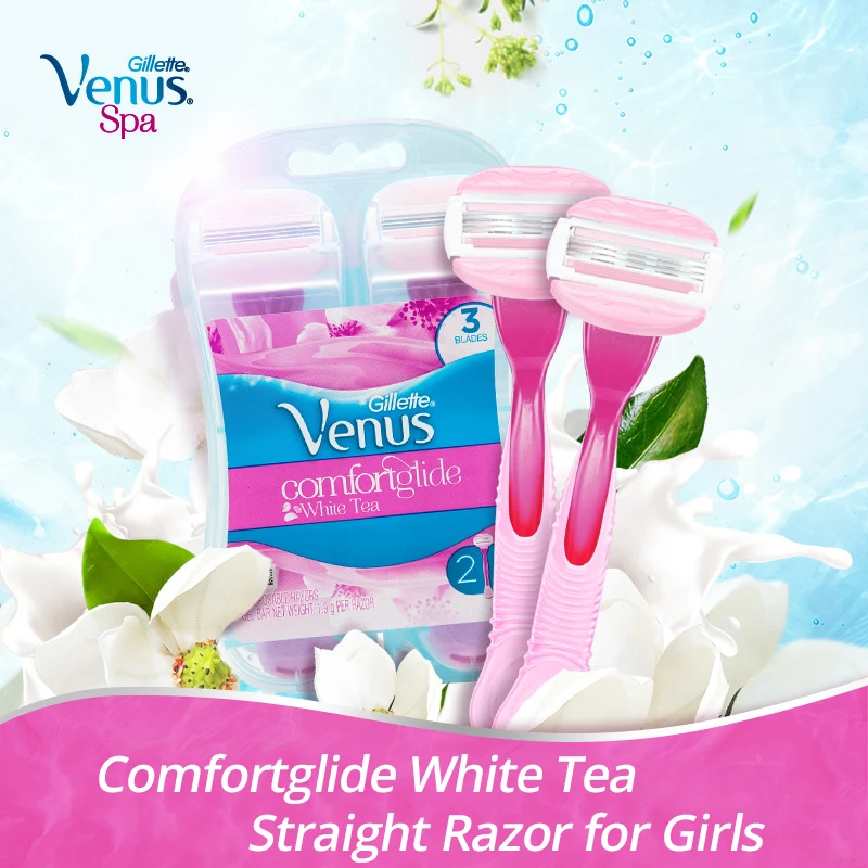 Gillette Venus Sraight бритва комфортная Glide серия белого чая с гелевым стержнем