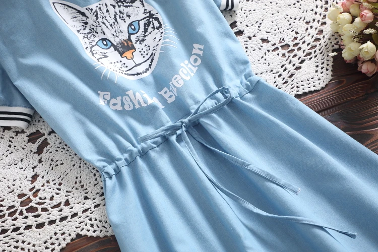 Mori Girl с изображением котенка летнее платье 2019 Новый Для женщин короткий рукав