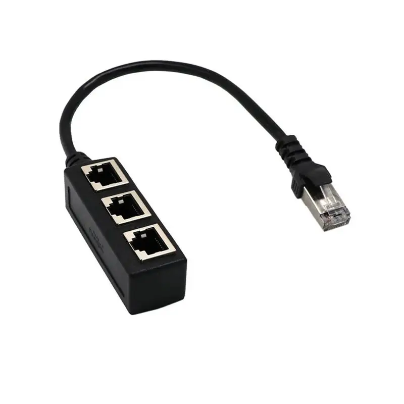 RJ45 Сплиттер Адаптер 1 папа к 3 гнездовым портам разъем адаптера интерфейс Ethernet