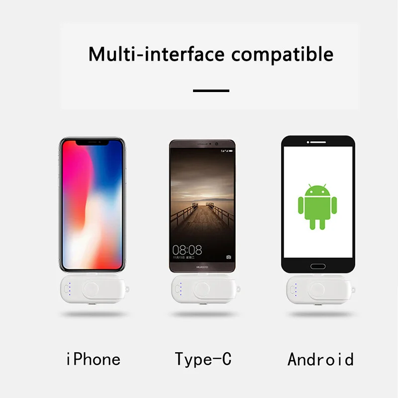 Магнитная запасные аккумуляторы для телефонов iPhone/Micro USB/Тип C мини магнит мАч 1000