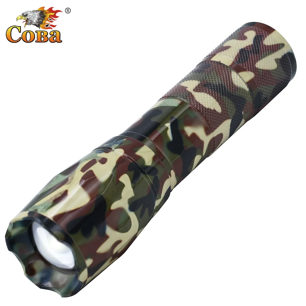 Коба светодиодный фонарик многофункциональный камуфляж зум T6 блики 18650/AAA