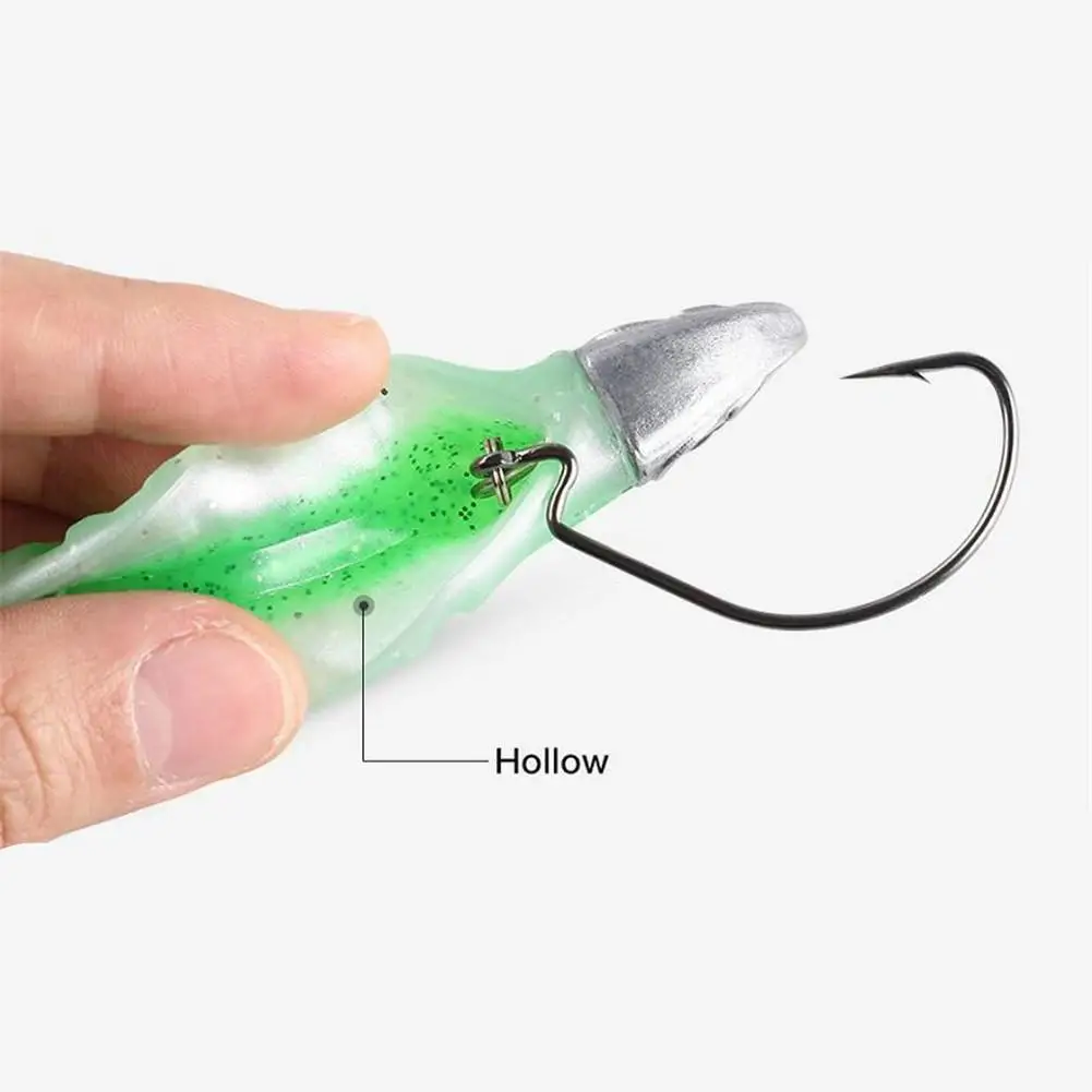 

None 15.4g/26g Dual Color T-tail Soft Bait Lead Hook Lure Bait