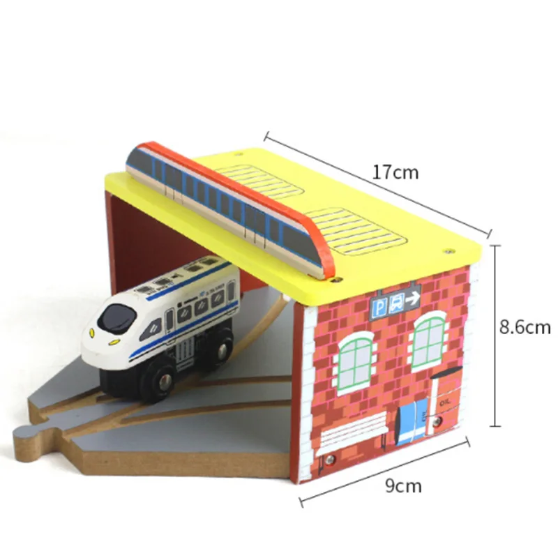 DIY деревянный трек поезд железнодорожный мост аксессуары компонент игрушка