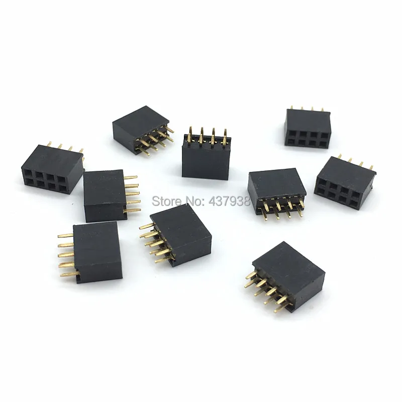 100 шт. 2x4P контактный разъем 8Pin 2 54 мм двухрядный гнездовой прямой 4 2x4