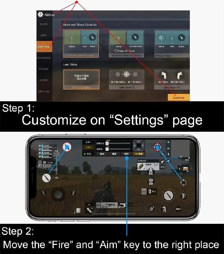 Для iPhone PUBG/правила выживания/Ножи портативный L1R1 игровой триггер смарт телефон